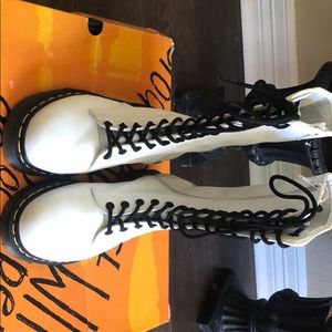 Dr. martens white tall boot